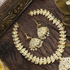 Vriksham Designer Temple Choker-Stone Bead-White-G18883