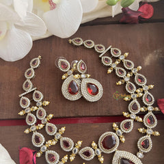 Layered Red Victorian Diamond Neckpiece-Tilak-VV1833