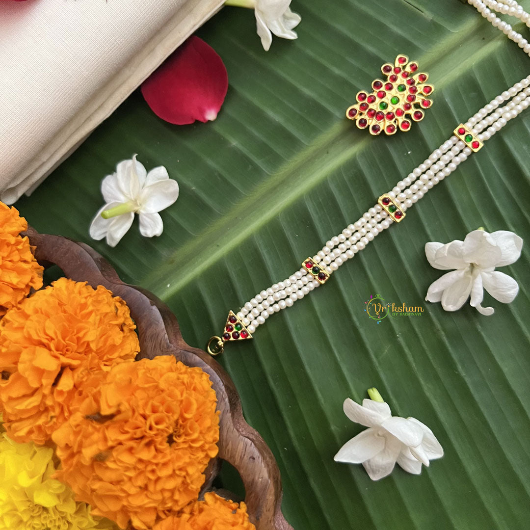 Vriksham Traditional Kemp Pearl Tikka With Chandran Suriyan-Red Green-G19650