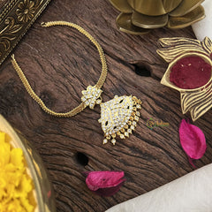 Vriksham South Indian Micro Plated Gold Neckpiece Chain-White-G18871
