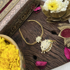 Vriksham South Indian Micro Plated Gold Neckpiece Chain-White-G18871