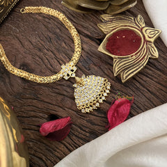 Vriksham Designer Gold Plated Neckpiece-Stone Bead-White-G18886