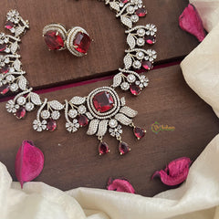 Red Victorian Diamond Neckpiece-VV1781