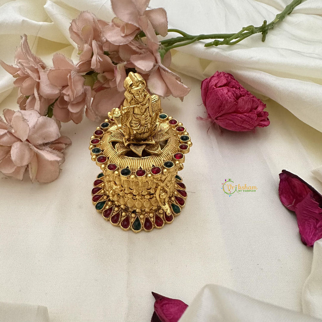 Premium Gold Look Alike Krishna Kumkum Box-G15232