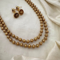 Simple Gold Look Alike Beaded Malai-2 Layer-G13370