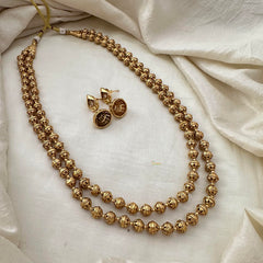 Simple Gold Look Alike Beaded Malai-2 Layer-G13370