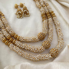 Premium 3 Layer Cluster Pearl Neckpiece-G13388