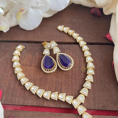 Trendy Purple Victorian Diamond Neckpiece-Tilak-VV1828