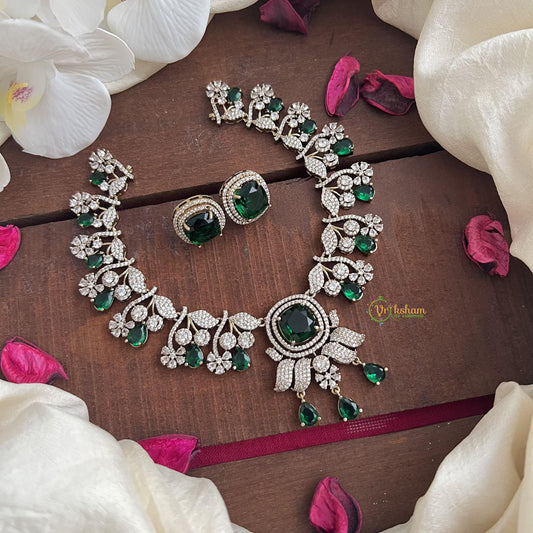 Green Victorian Diamond Neckpiece-VV1782