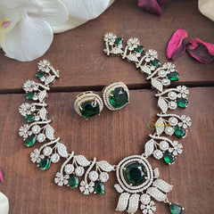 Green Victorian Diamond Neckpiece-VV1782