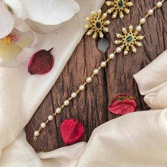 Vriksham Green Kemp Stone & Pearl Circle Choker Neckpiece-G21799