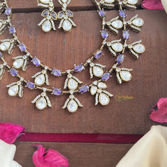 Elegant 2 Layer Lavender Victorian Diamond Neckpiece-Tear Drop-VV1812