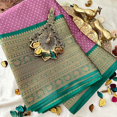 Lavender Color Kora Muslin Saree -VS3791