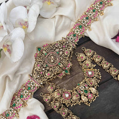 Vriksham Classic Elegant Peacock With Floral Style 1 gm Gold Bridal Set-Gold Bead-G20432