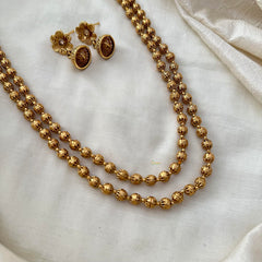 Gold Look Alike 2 Layered Beaded Malai-G13364