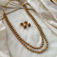 Gold Look Alike 2 Layered Beaded Malai-G13364