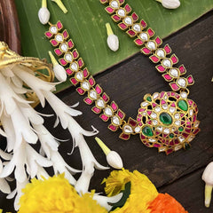 Vriksham Unique Leaf Style Floral Pendant Kundan Jadau Short Neckpiece-Removable Neckpiece-J4051