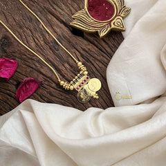 Vriksham Unique Lakshmi 3 Coin Neckpiece-Red-G18870