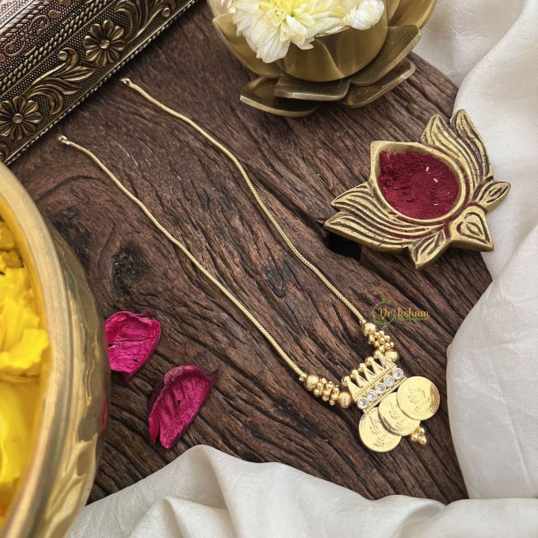 Vriksham Unique Lakshmi 3 Coin Neckpiece-White-G18869