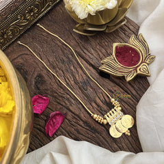 Vriksham Unique Lakshmi 3 Coin Neckpiece-White-G18869