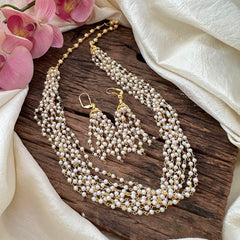 Elegant 8 Layered White Pearl Malai-G12198