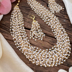 Elegant 16 Layered White Pearl Malai-G12197