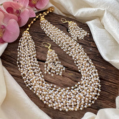 Elegant 16 Layered White Pearl Malai-G12197