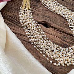 Elegant 15 Layered White Pearl Malai-G13480