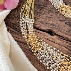 Layered White And Golden Pearl Malai-G12199