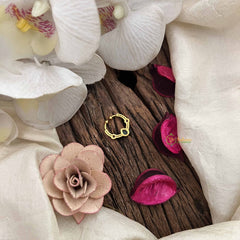 Vriksham Elegant Trio Shape Gold-Toned With White Green & Red Septum Ring-G20462
