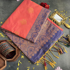 Gajri with Gadwal Border Semi Soft Silk Saree-VS4056