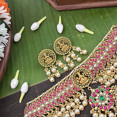 Vrikshamv Half Circle With Lakshmi Neckpiece-Pearls Coted-J4028