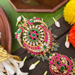 Vriksham Chandbali & Dual peacock Design Kundan Jadau Jad Billai-J4037