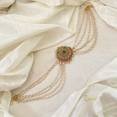 AD Stone Bun Billai with Maatil -Bridal Jada Billai -Pearl Maatil -G10920