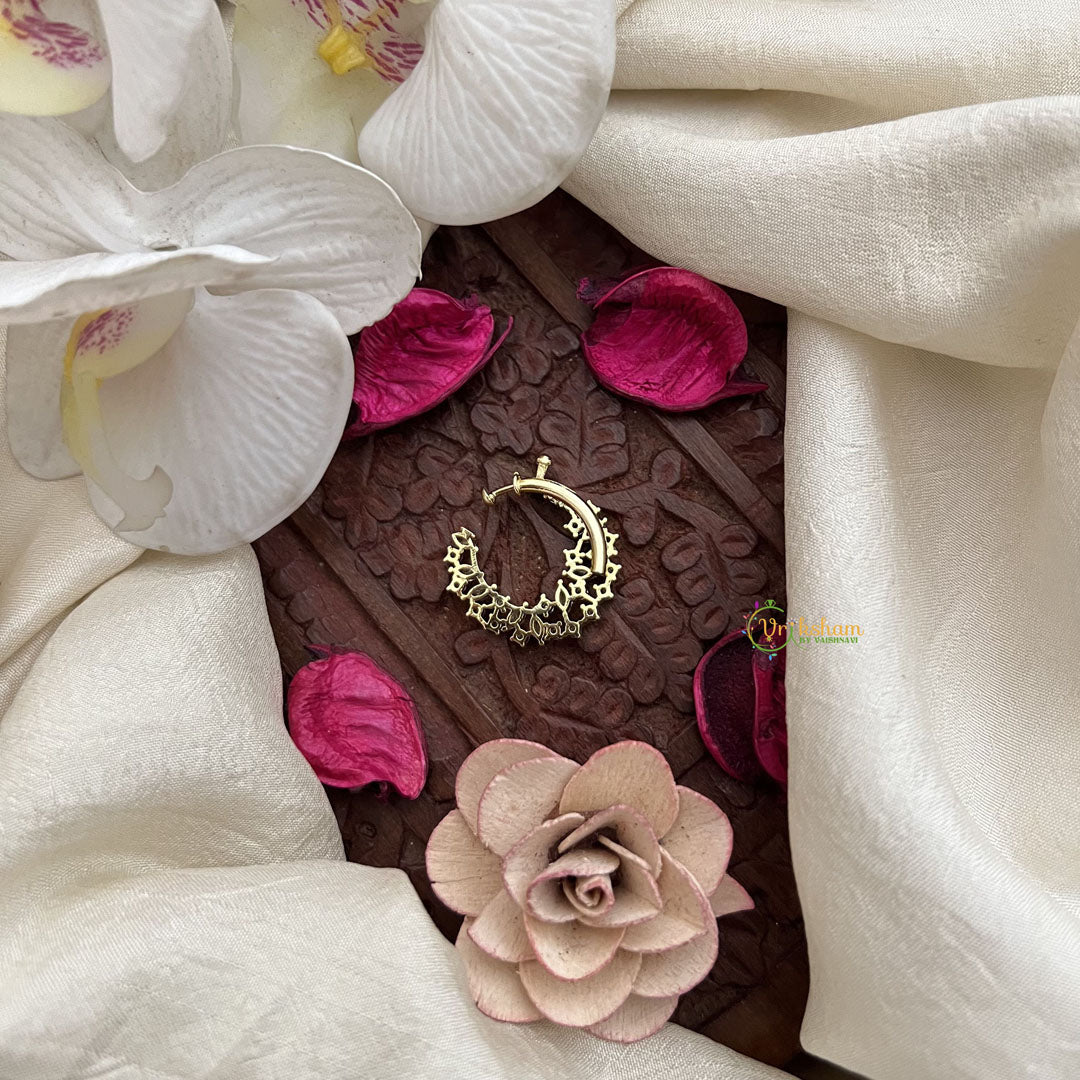 Vriksham Designer Elegant Stone-Studded Nath-Pierced Nathni by Naths/Nose Pin-G19750