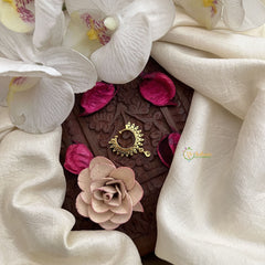 Vriksham Crescent & Drop Design Nose Pin Ad Stone Press Naths/Nose Pin-G19767