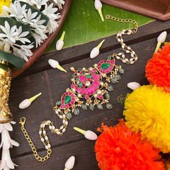 Vriksham Chandbali & Manga Design Kundan Jadau Choker-Rice Pearls Bead-J4041