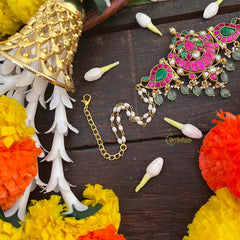 Vriksham Chandbali & Manga Design Kundan Jadau Choker-Rice Pearls Bead-J4041