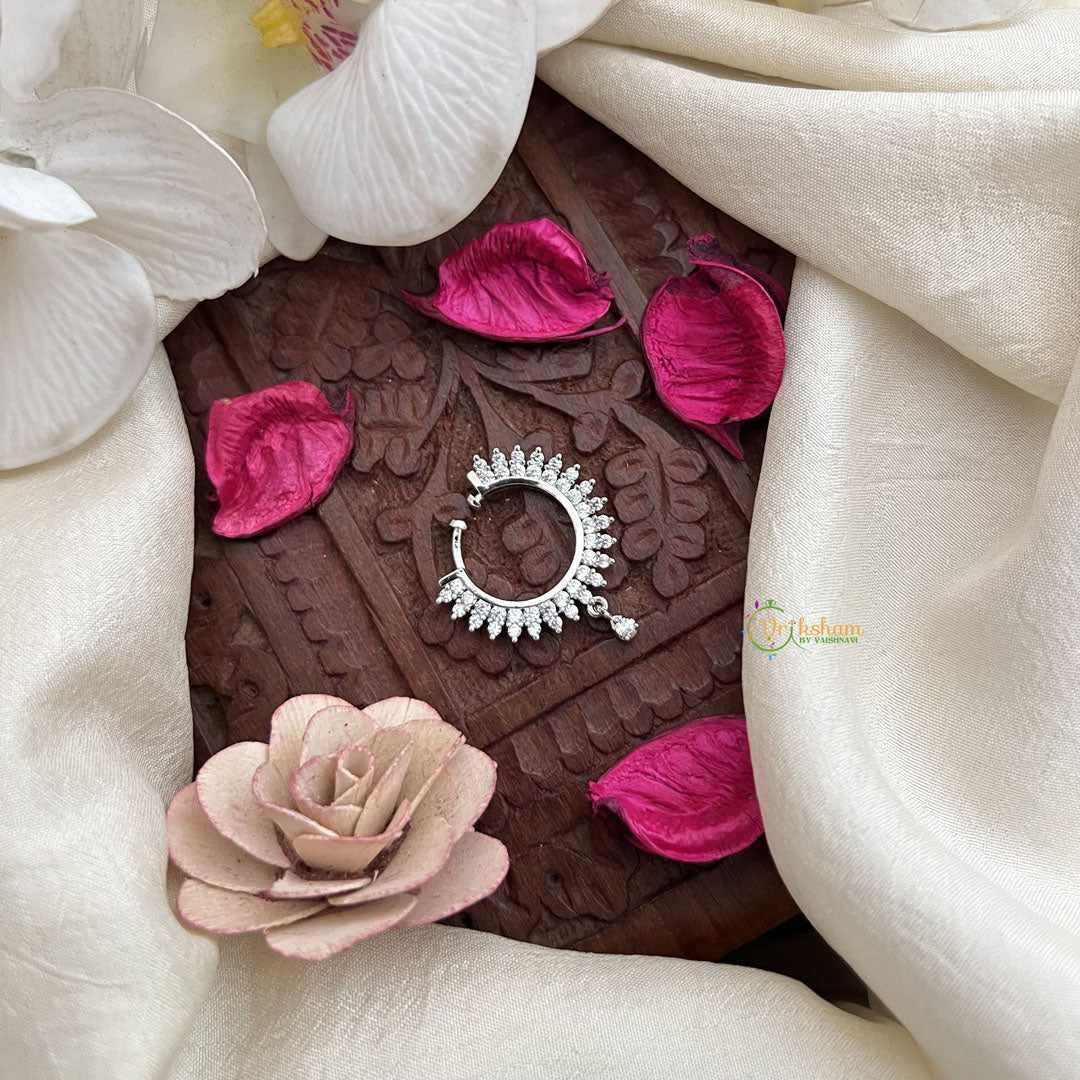 Vriksham Royal Sunburst Nath Nath Press Naths/Nose Pin-Seliver-G19758