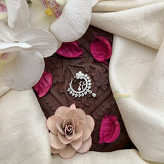 Vriksham Floral Crescent Nath Press Naths/Nose Pin-Silver-G19755