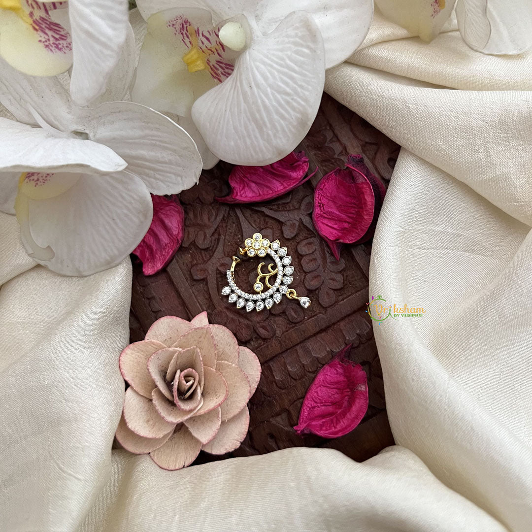Vriksham Floral Crescent Nath Press Naths/Nose Pin-Gold-G19756