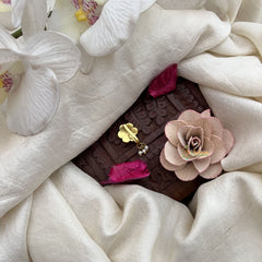 Vriksham Unique Floral Jadau Kundan Nath-Pearls-White Red-J3272