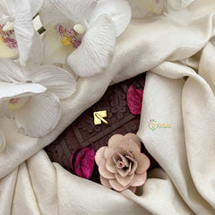 Vriksham 3 Square Jadau Kundan Nath-Red Green-J3278