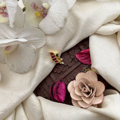 Vriksham Designer Peacock Style Jadau Kundan Nath-Pearls-Red Green-J3585