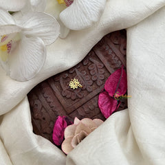 Vriksham Sun Floral Nath Red White & Green Gemstone & Pearl Press Naths/Nose Pin-G19776