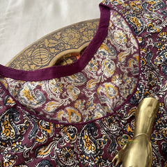 Premium Kalamkari Readymade Blouse -Kalamkari Print -Purple-VS3806