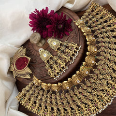 Vriksham Bridal Kundan Work Lakshmi High Neck Choker-Pearl-G18907