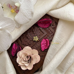 Vriksham Elegant Leaf Motif Red Stone Press Naths/Nose Pin-G19788