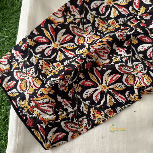 Premium Kalamkari Readymade Blouse -Kalamkari Print -Black-VS3811