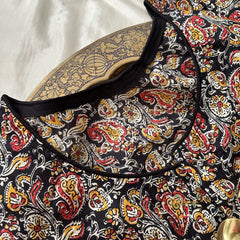 Black Kalamkari Readymade Blouse -Kalamkari Print -VS3813